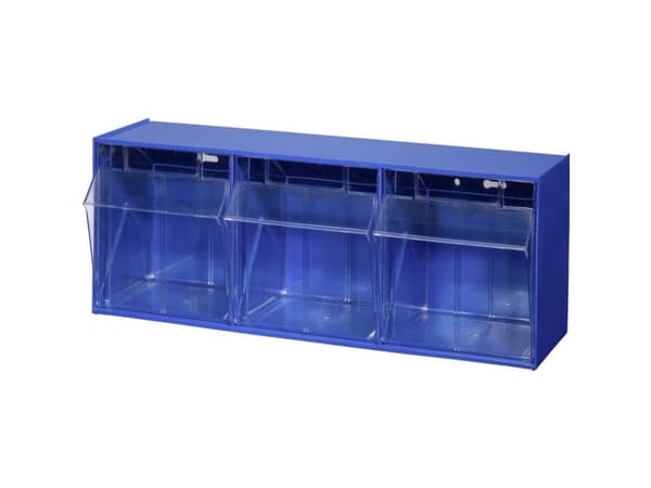 Allit 464410 foldekasse-magasin VarioPlus ProFlip 3 (B x H x T) 600 x 240 x 200 mm Blå , Transparent 1 stk