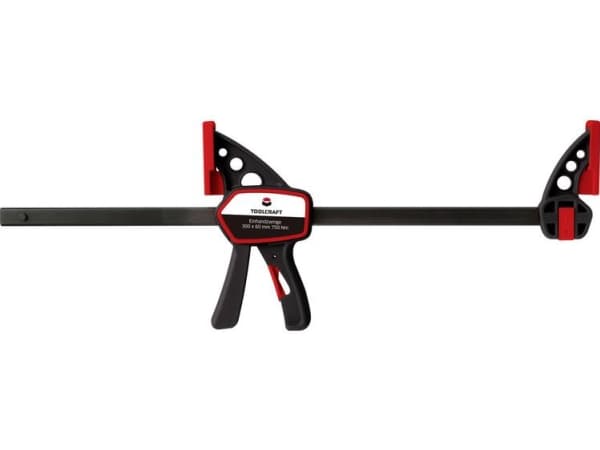 Ethåndstvinge 300 x 60 mm 750 nm TOOLCRAFT TO-4986714 Spann-Weite (max.):300 mm Mål, længde: 436 mm Udhængsmål:63 mm