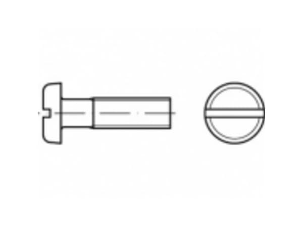 TOOLCRAFT TO-5360526 Skruer med fladt hoved M4 10 mm Kærv Rustfrit stål A2 1000 stk