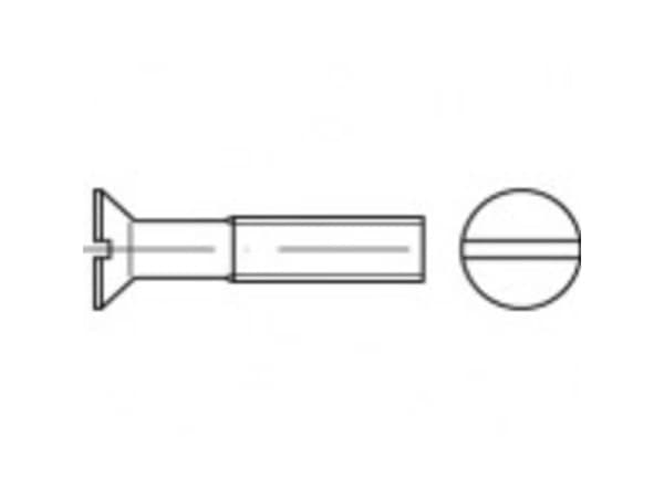 TOOLCRAFT TO-5361393 Undersænkede skruer M2,5 12 mm Kærv Rustfrit stål A4 1000 stk