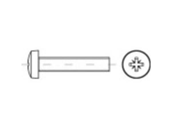 TOOLCRAFT TO-5375397 Ovala skruvar M6 10 mm Kryssfördjupning Pozidriv ISO 7045 Rostfritt stål A2 200 st