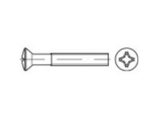TOOLCRAFT TO-5376465 Sänkta skruvar med förhöjt huvud M3 12 mm Philips ISO 7047 Rostfritt stål A2 1000 st