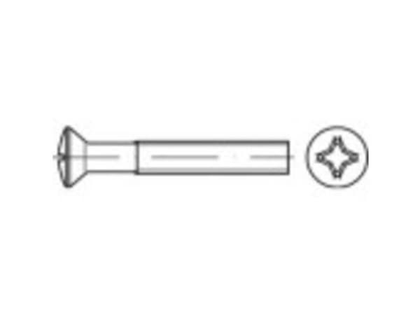 TOOLCRAFT TO-5376465 Sänkta skruvar med förhöjt huvud M3 12 mm Philips ISO 7047 Rostfritt stål A2 1000 st
