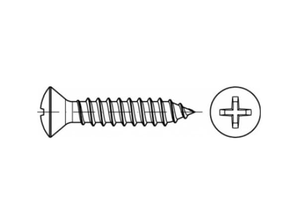 TOOLCRAFT TO-5377653 Undersænkede linse-kærvskruer 16 mm Krydskærv Philips Rustfrit stål A2 500 stk