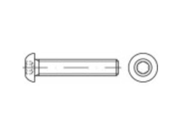 TOOLCRAFT TO-5378124 Linseskruer M4 16 mm Indvendig sekskant ISO 7380 Rustfrit stål A2 500 stk Rustfrit stål A2 500 stk