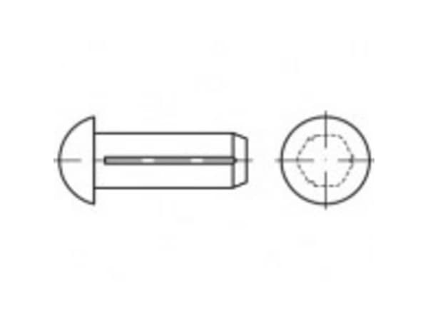 TOOLCRAFT TO-5378955 Halvrundt rillet søm 1,6 mm Rustfrit stål A2 100 stk