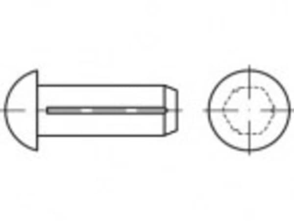 TOOLCRAFT TO-5378955 Halvrundt rillet søm 1,6 mm Rustfrit stål A2 100 stk