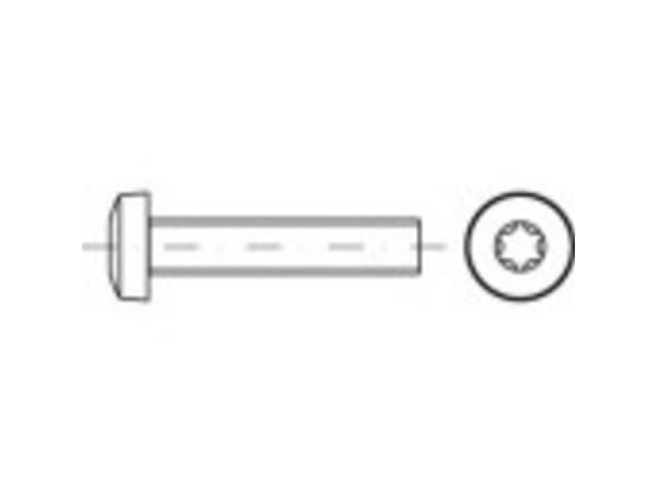 TOOLCRAFT TO-5379861 Linsehoved-skruer M10 35 mm Invendig torx ISO 14583 Rustfrit stål A2 200 stk