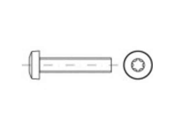 TOOLCRAFT TO-5379861 Linsehoved-skruer M10 35 mm Invendig torx ISO 14583 Rustfrit stål A2 200 stk