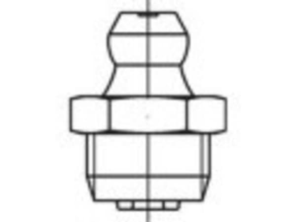 TOOLCRAFT DIN 71412 A 4 form A-M nippel, kort, med sekskant, Konushoved lige/aksial,med kegelgew. Mål: på 8 x 1 SW 9 (50 stk.) 50 stk