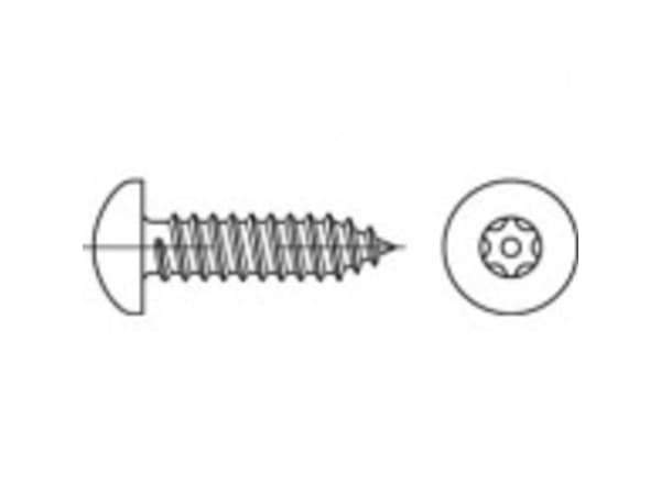TOOLCRAFT TO-5380137 Sikkerhedsskruer 6.3 mm 32 mm Invendig sekskant 88114 Rustfrit stål A2 100 stk