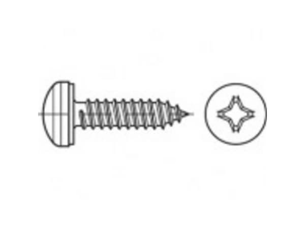 TOOLCRAFT TO-5380623 Levyruuvit 13 mm Lasta Philips 88981 Ruostumaton teräs A2 1000 kpl