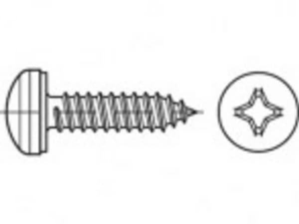 TOOLCRAFT TO-5380623 Levyruuvit 13 mm Lasta Philips 88981 Ruostumaton teräs A2 1000 kpl