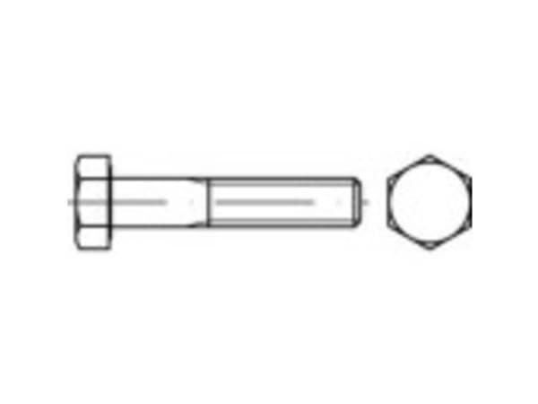TOOLCRAFT TO-5384088 Sexkantsskruvar M24 110 mm Sexkantsuttag DIN 960 10 st