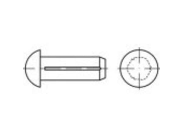 TOOLCRAFT TO-5386179 Halvrundt rillet søm 1,4 mm Stål 500 stk