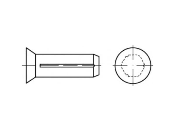 TOOLCRAFT TO-5386212 Skruv med försänkt slits (Ø x L) 4 mm x 12 mm Stål 500 st