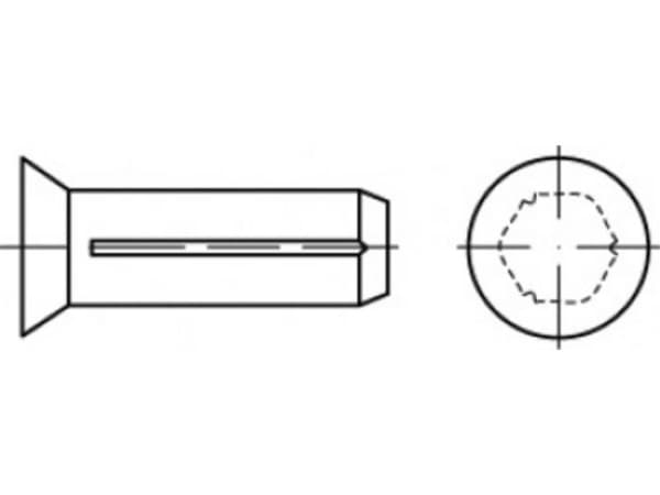 TOOLCRAFT TO-5386227 Skruv med försänkt slits (Ø x L) 6 mm x 15 mm Stål 250 st