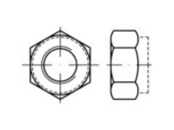 TOOLCRAFT TO-5430045 Sekskantmøtrikker M36 DIN 6925 Stål Galvaniseret 10 stk