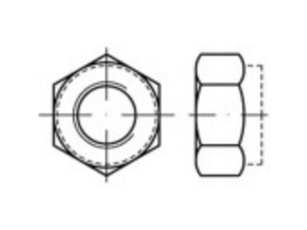TOOLCRAFT TO-5430045 Sekskantmøtrikker M36 DIN 6925 Stål Galvaniseret 10 stk