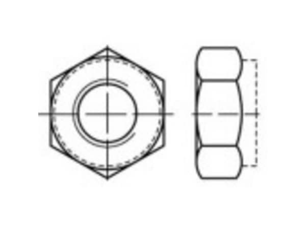 TOOLCRAFT TO-5430339 Sekskantmøtrikker M24 Stål Galvaniseret 25 stk