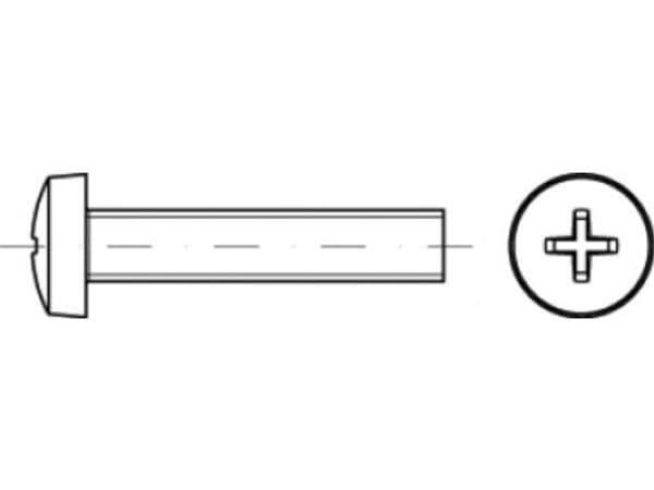 TOOLCRAFT TO-5430846 Pellavansiemenruuvit M2 10 mm ristiinleikatut Philips ISO 7046 Teräs Sinkitty 200 kpl
