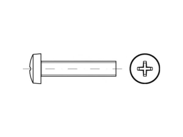 TOOLCRAFT TO-5431212 Linsecylinderskruvar M5 45 mm Kryssfördjupning Pozidriv ISO 7046 Stål Galvaniserat 500 st