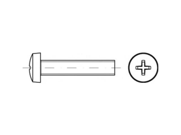 TOOLCRAFT TO-5431287 Linssisilinteriruuvit M4 20 mm Philips ISO 7046 2000 kpl