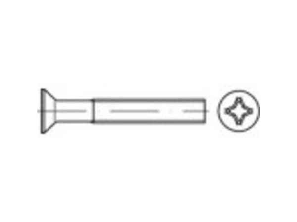 TOOLCRAFT TO-5431464 Undersænkede skruer M6 35 mm Krydskærv Philips 500 stk