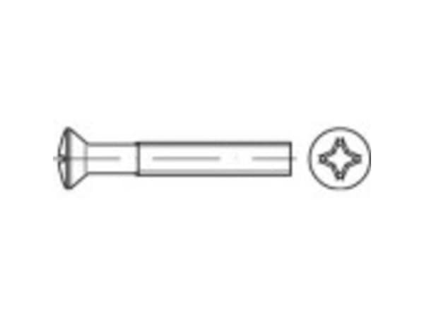 TOOLCRAFT TO-5432172 Undersænkede linseskruer M4 10 mm Krydskærv Philips Stål Galvaniseret 200 stk