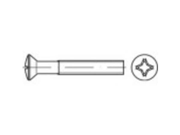 TOOLCRAFT TO-5432172 Undersænkede linseskruer M4 10 mm Krydskærv Philips Stål Galvaniseret 200 stk