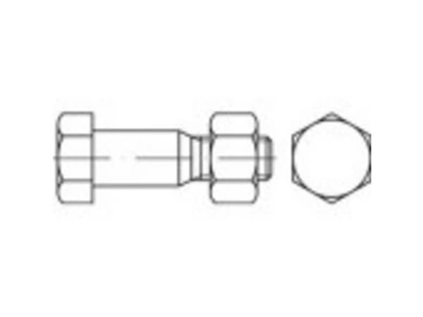 TOOLCRAFT TO-5435130 Sekskantsskrue M12 60 mm Udvendig sekskant DIN 7968 Stål 1 stk