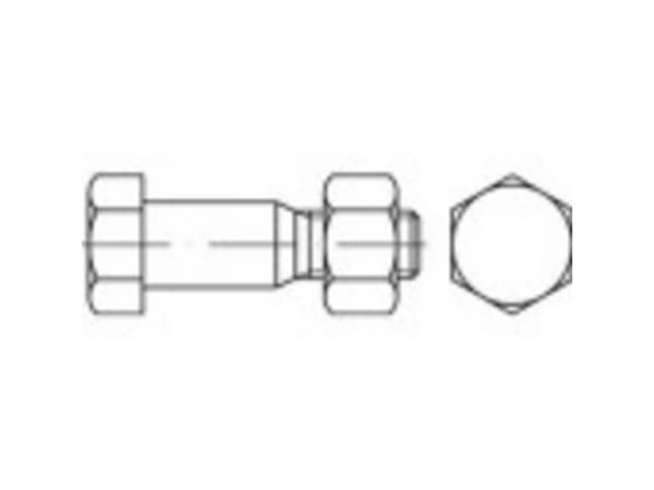 TOOLCRAFT TO-5435193 Sekskantsskrue M24 80 mm Udvendig sekskant DIN 7968 Stål 1 stk