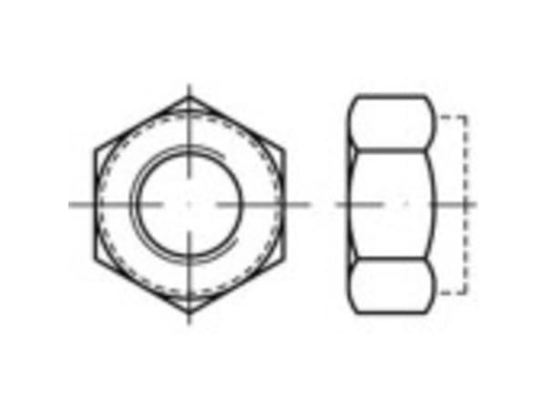 TOOLCRAFT TO-5440284 Sekskantmøtrikker M10 Stål Galvaniseret 100 stk