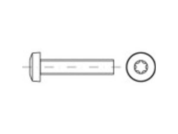 TOOLCRAFT TO-5440776 Linsehoved-skruer M4 25 mm Invendig sekskant Stål Galvaniseret 1000 stk