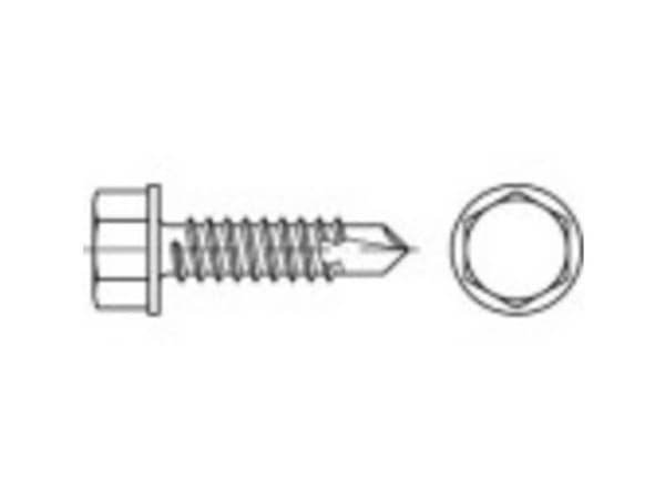 TOOLCRAFT TO-5441256 Borskrue 4.8 mm 13 mm Udvendig sekskant Stål Galvaniseret 1000 stk