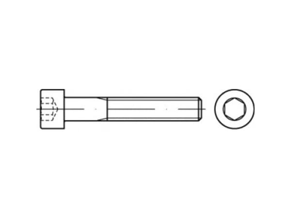 TOOLCRAFT TO-5442027 Cylinderskruer 38 mm 25 mm Indvendig sekskant 83912 Stål A5 100 stk