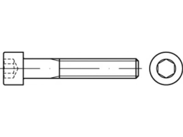 TOOLCRAFT TO-5442027 Cylinderskruer 38 mm 25 mm Indvendig sekskant 83912 Stål A5 100 stk