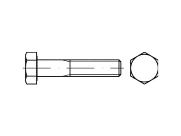 TOOLCRAFT TO-5442765 Sekskantsskrue 38 mm 114 mm Udvendig sekskant 83931 Stål 100 stk