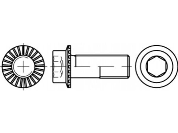 TOOLCRAFT TO-5444424 Sexkantsskruvar M8 16 mm sexkantsuttag 88912 200 st