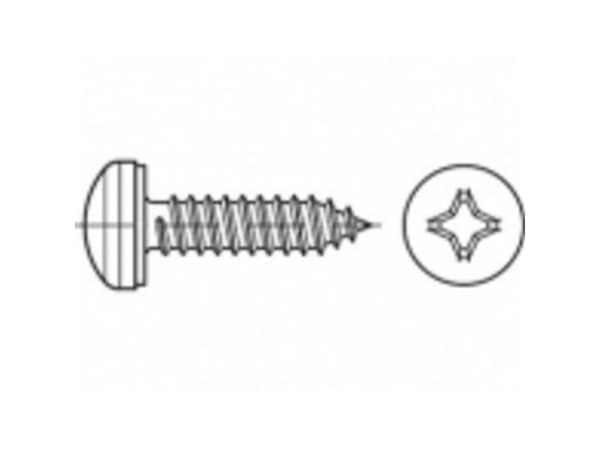 TOOLCRAFT TO-5444739 Litteä ruuvi 22 mm Lasta Philips 88981 Teräs Sinkitty 500 kpl