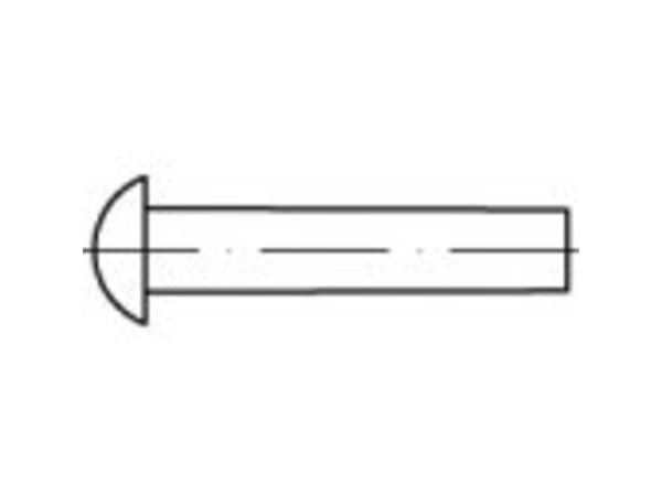 TOOLCRAFT TO-5448561 Puolipyöreä niitti 6 mm 500 kpl