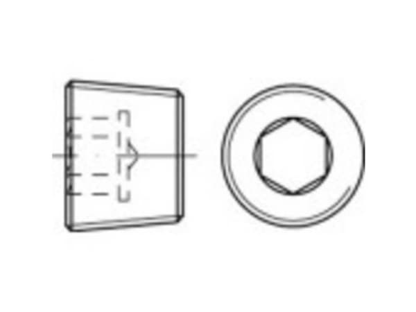 TOOLCRAFT TO-5449245 Låseskruer 1/4 mm Indvendig sekskant DIN 906 Messing 100 stk