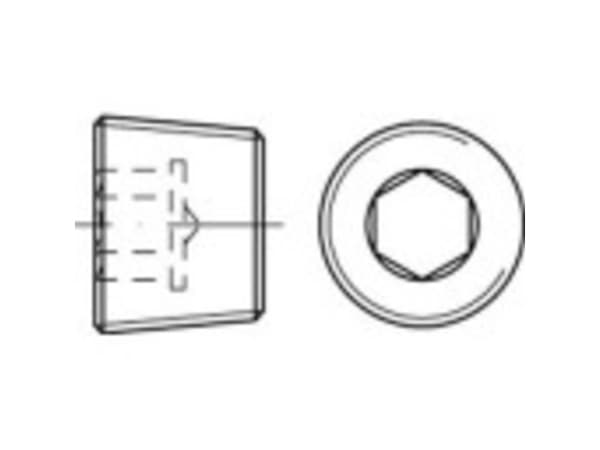 TOOLCRAFT TO-5449248 Låseskruer 3/8 mm Indvendig sekskant DIN 906 Messing 50 stk