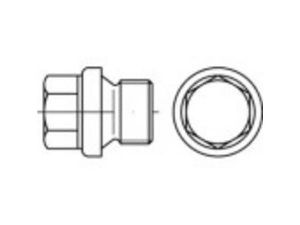 TOOLCRAFT TO-5449281 Låseskruer M14 Udvendig sekskant DIN 910 Messing 50 stk