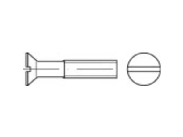 TOOLCRAFT TO-5450082 Senkkiruuvit M2,5 6 mm Nelikulmaiset DIN 963 Messinki 200 kpl