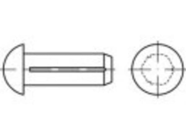 TOOLCRAFT TO-5451801 Halvrundt rillet søm 2 mm Messing 1000 stk