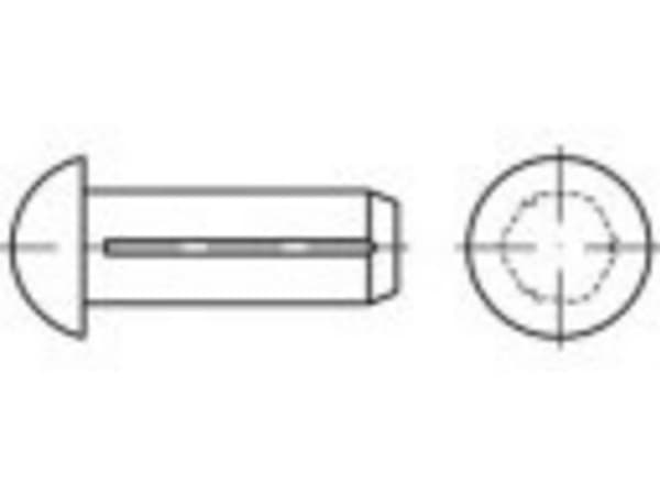 TOOLCRAFT TO-5451816 Halvrundt rillet søm 3 mm Messing 1000 stk