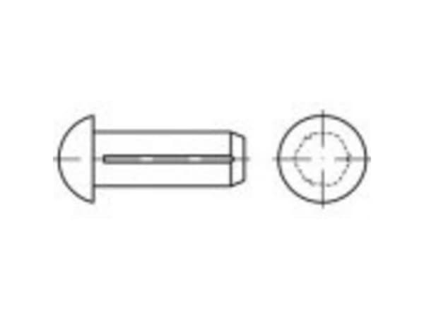 TOOLCRAFT TO-5451834 Halvrundt rillet søm 1.6 mm 500 stk