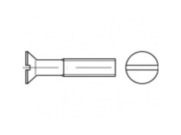 TOOLCRAFT TO-5452452 Undersænkede skruer M6 45 mm Kærv Messing 200 stk