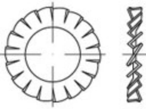 Aluslevyt 8,4 mm DIN 6798 1000 kpl TOOLCRAFT TO-5453958